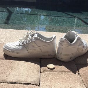 Nike Air Force one woven white size 6y